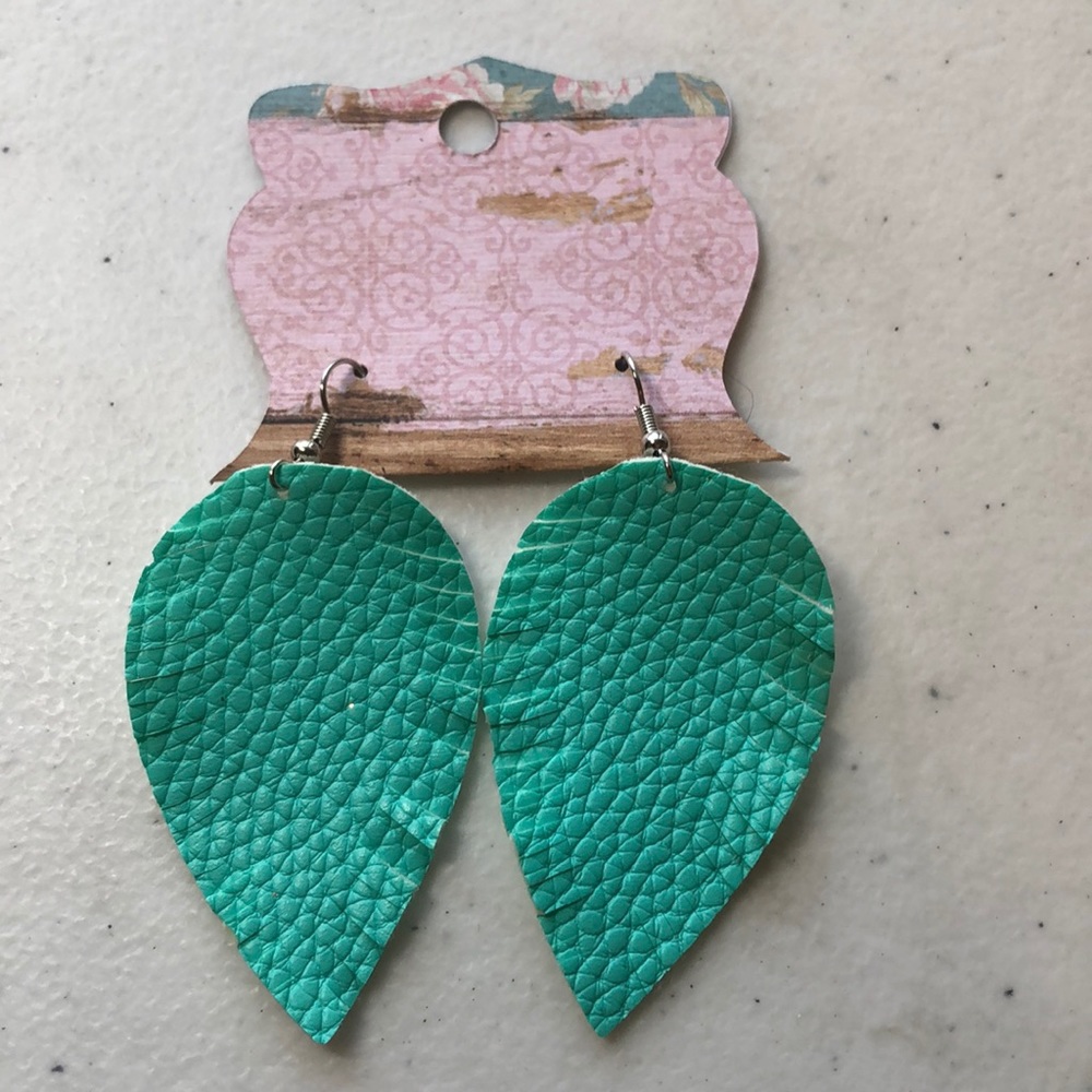 Turquoise feathered earrings